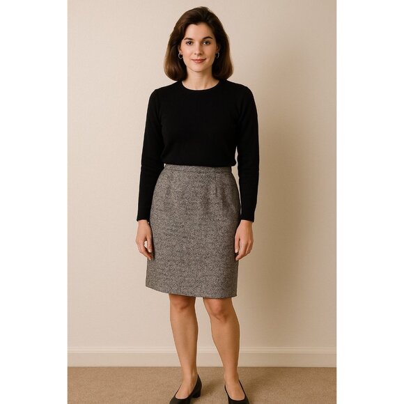 Nicole Summers Wool Blend Skirt Lined Women’s Size 10 Tweed Gray Vintage - Picture 1 of 7